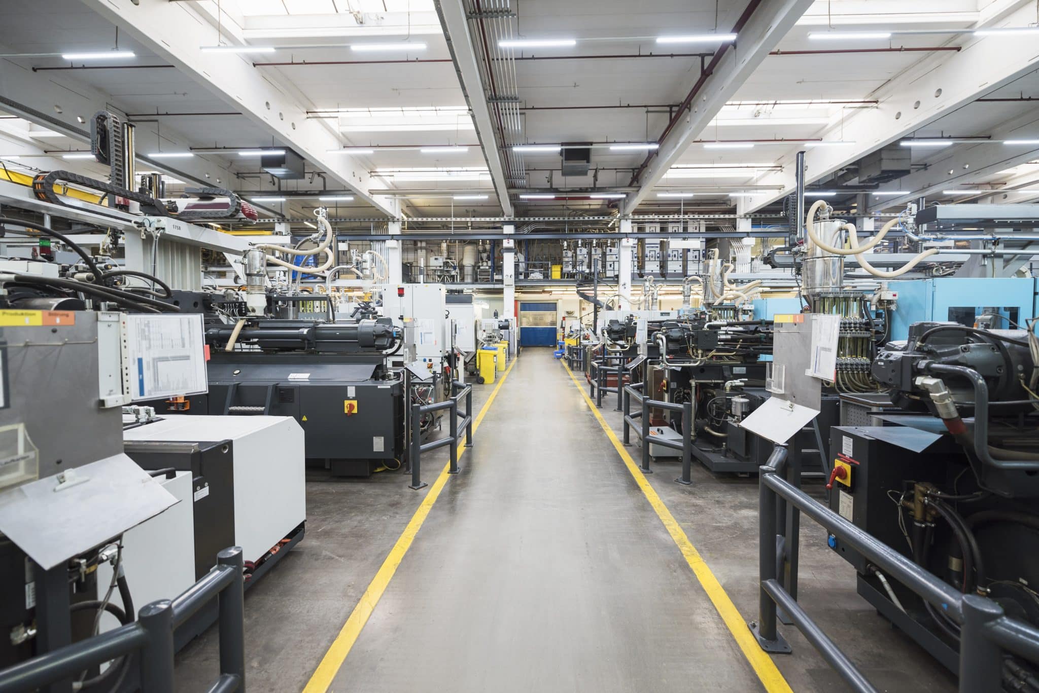 Machines on factory shop floor
